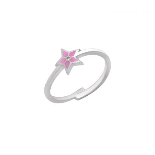 Silver Ring Star Design Enamel Zircon Stone 925 Sterling