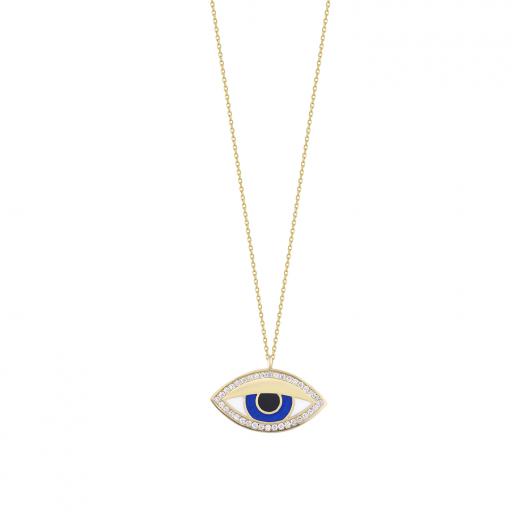 Silver Necklace Evil Eye Collection Special Design Zircon Stone Enamel 925 