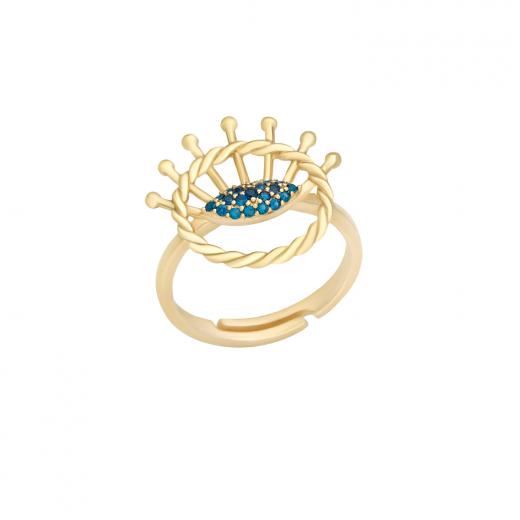 Silver Ring Evil Eye Collection Zircon Stone Freesize 925 Sterling