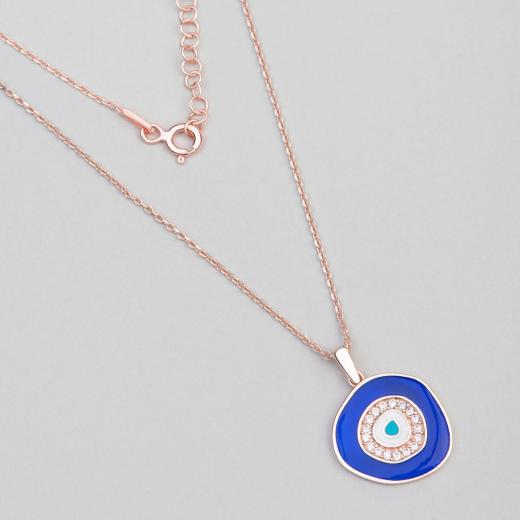 925 Sterling Silver Necklace Evil Eye Enamel Design