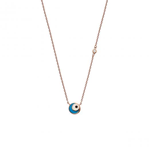  925 Sterling Silver Necklace Evil Eye Enamel Design