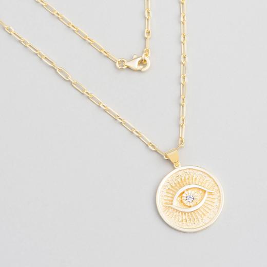 925 Sterling Silver Necklace Eye Of Sun