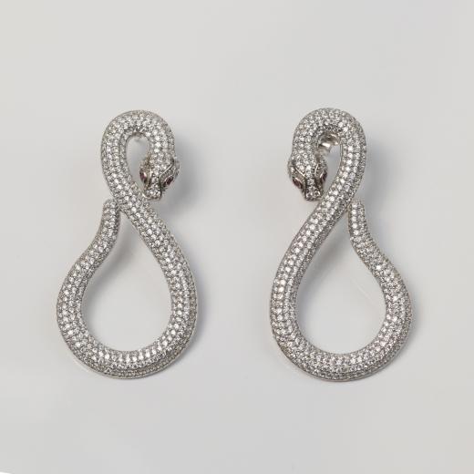 Silver Earring Exclusive Collection Snake Design 925 Silver 
