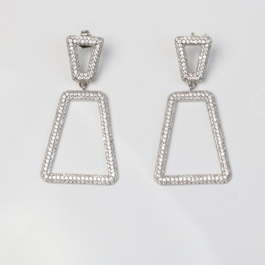 Silver Earring Exclusive Collection Geometrical Design 925 Silver 