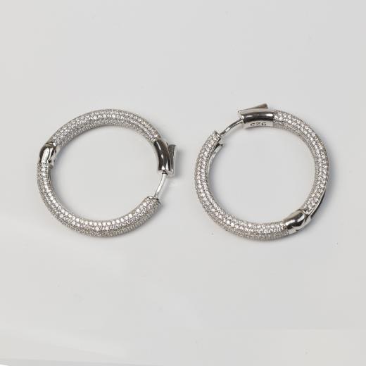 Silver Earring Exclusive Collection Hoop Design 925 Silver 