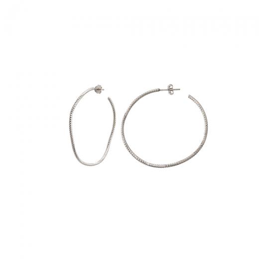 Silver Earring Hoop Plain Design 925 Sterling