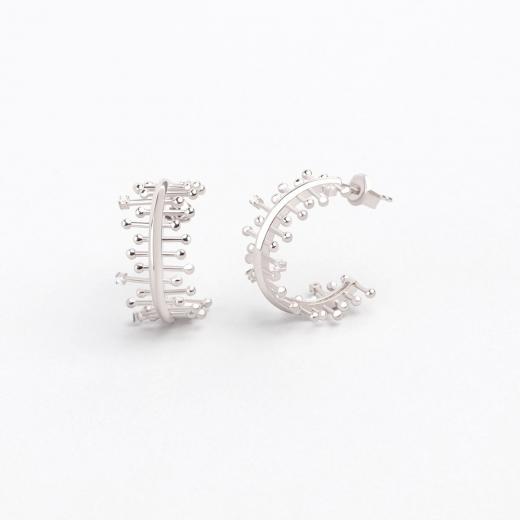 Silver Earring Hoop Design Zircon Stone 925 Sterling