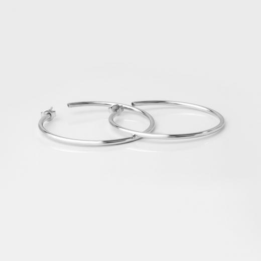 925 Sterling Silver Hoop Earrings Plain Design