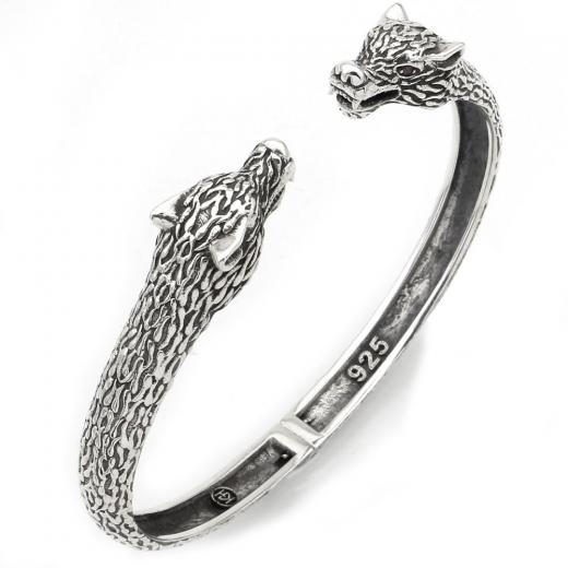 Wolf Design Men Bangle 925 Sterling