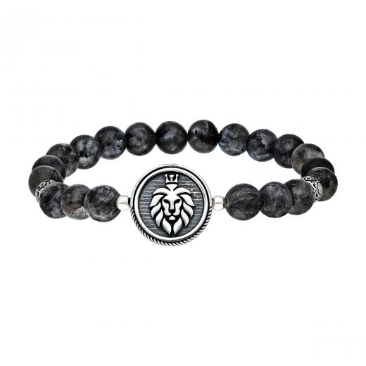 Silver Bracelet for Men Lion Symbol 925 Sterling Silver