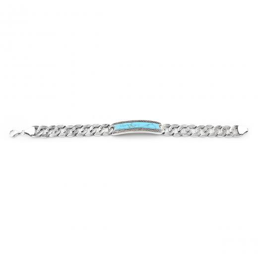 Men Bracelet Turquoise Stone 925 Sterling