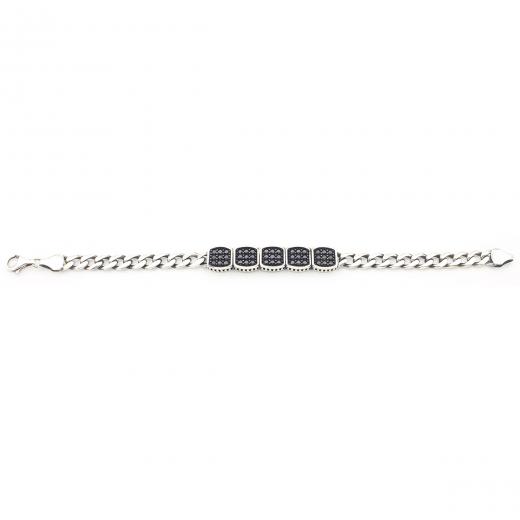 Men Bracelet Zircon Stone 925 Sterling