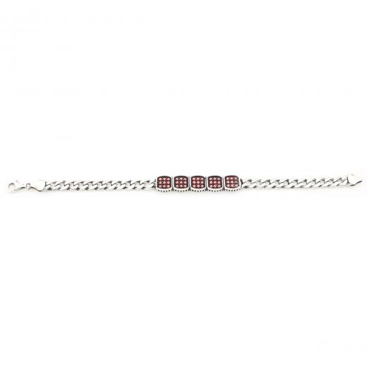 Men Bracelet Zircon Stone 925 Sterling