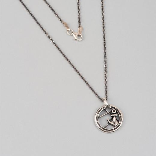 Silver Necklace for Men Anchor Symbol 925 Sterling