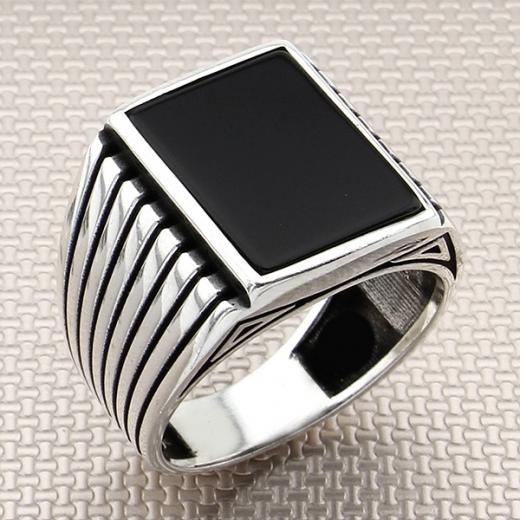 Men Ring Onyx Stone 925 Sterling