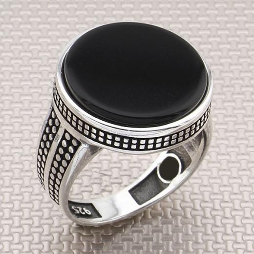 Men Ring Onyx Stone 925 Sterling