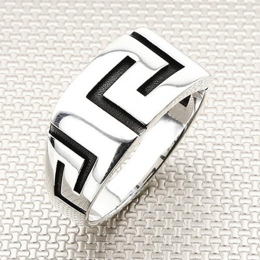 Greek Design Men Ring 925 Sterling