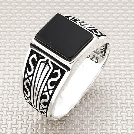 Men Ring Onyx Stone 925 Sterling