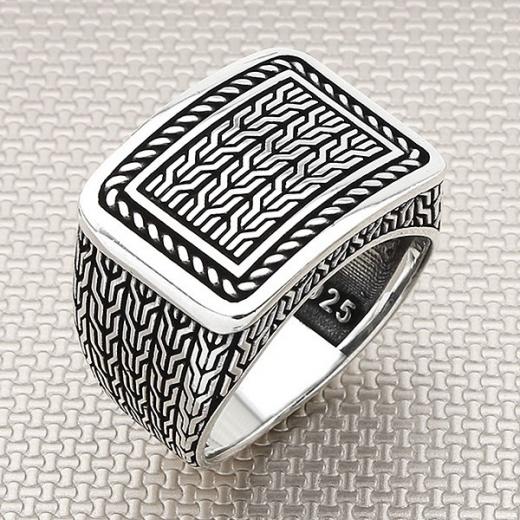 Modern Design Men Ring 925 Sterling