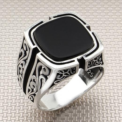 Otantic Design Men Ring Onyx Stone 925 Sterling 