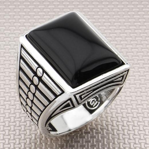 Men Ring Onyx Stone 925 Sterling