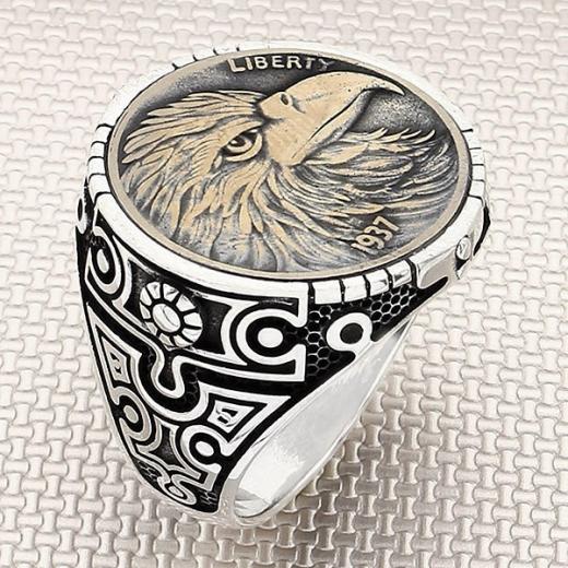 Eagle Design Men Ring 925 Sterling