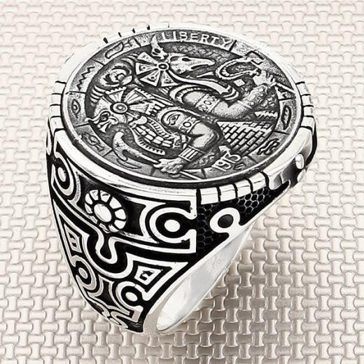 Egyptian Design Men Ring 925 Sterling