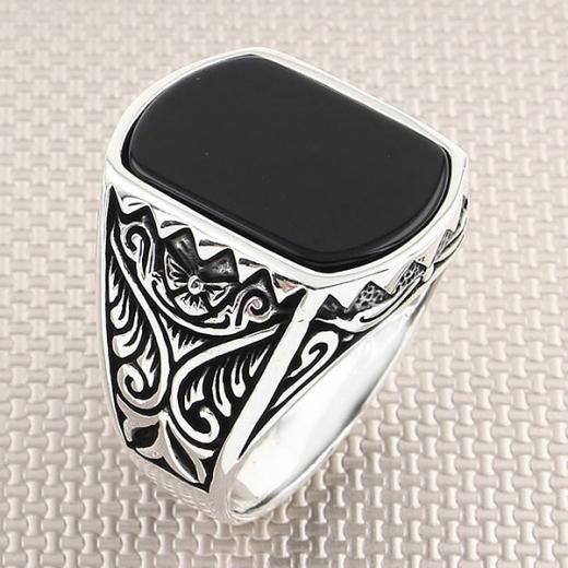 Otantic Design Men Ring Onyx Stone 925 Sterling 