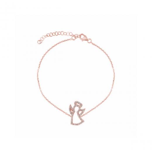 Silver Bracelet Angel Design Zirconia 925 Sterling 