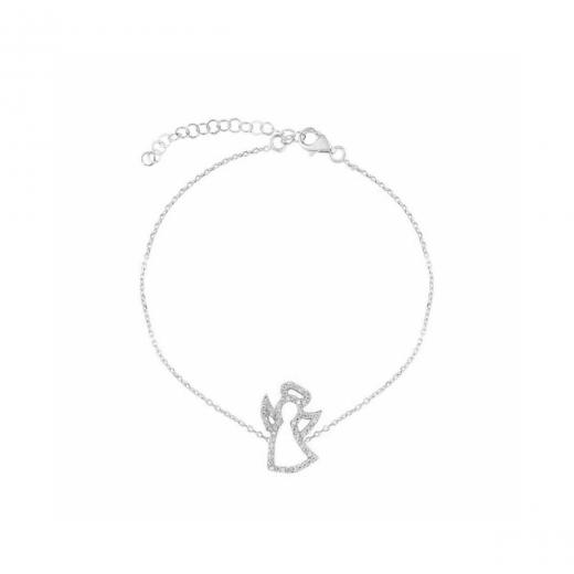 Silver Bracelet Angel Design Zirconia 925 Sterling 