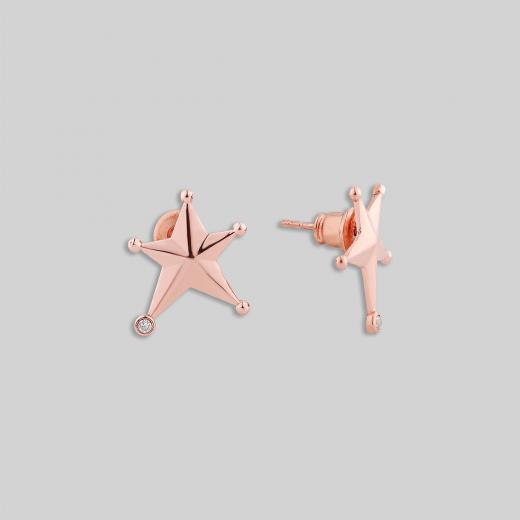 Silver Earring Star Design Zircon Stone 925 Sterling