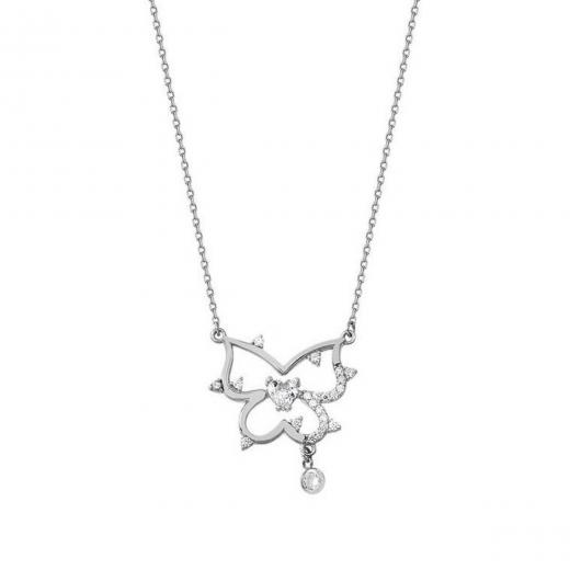 925 Sterling Silver Necklace Special Design Zircon Stone