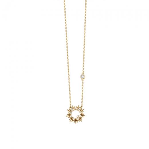 925 Sterling Silver Necklace Flower Design Zircon Stone