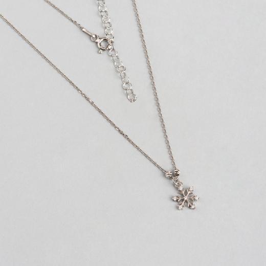 925 Sterling Silver Necklace Snowflake Design