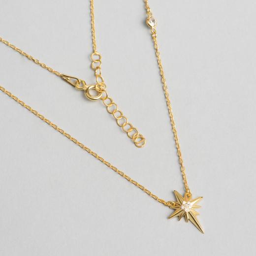 925 Sterling Silver Necklace Polar Star Symbol