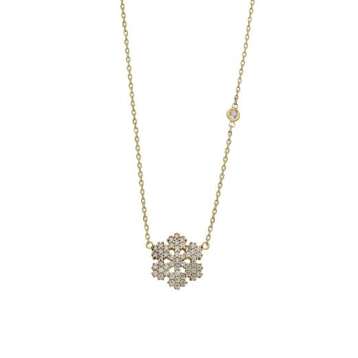 925 Sterling Silver Necklace Snowflake Design 