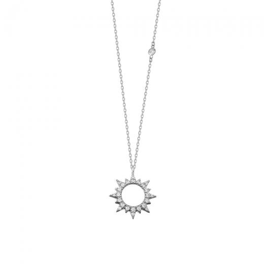 925 Sterling Silver Necklace Sun Design
