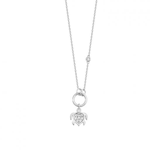925 Sterling Silver Necklace Turtle Design Zircon Stone