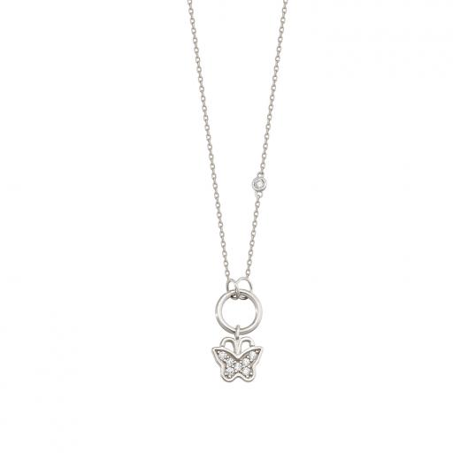 925 Sterling Silver Necklace Butterfly Design Zircon Stone