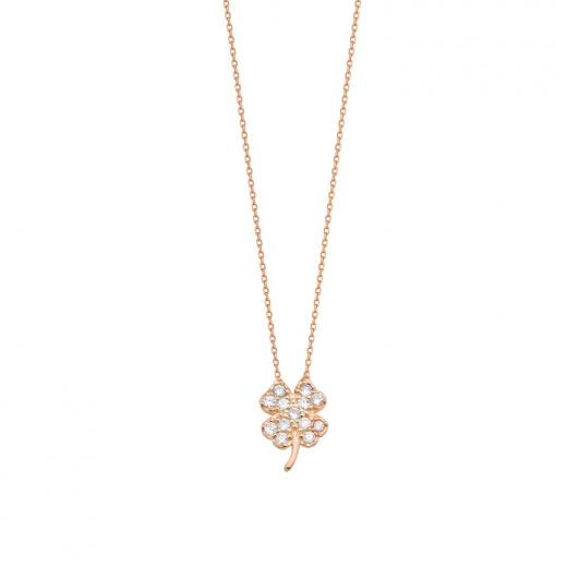 925 Sterling Silver Necklace Four Leaf Clover Symbol