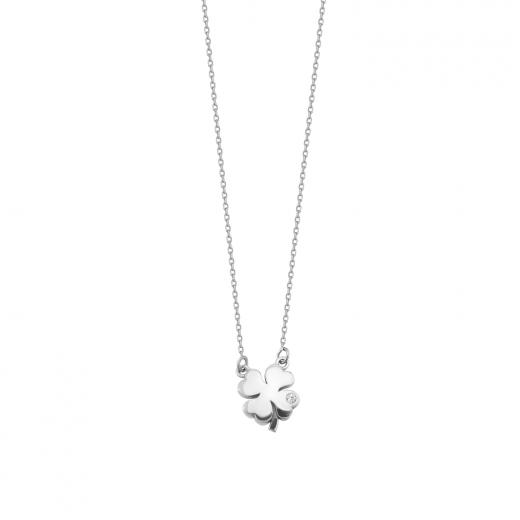 925 Sterling Silver Necklace Four Leaf Clover Symbol