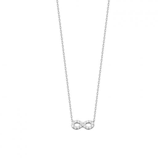 925 Sterling Silver Necklace Infinity Design Zircon