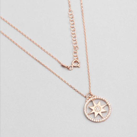 925 Sterling Silver Necklace Star Design