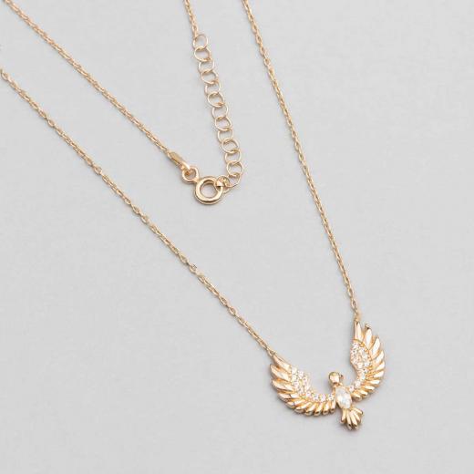 925 Sterling Silver Necklace Angel Design Zirconia