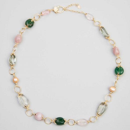 Silver Necklace Jade Stone 925 Sterling