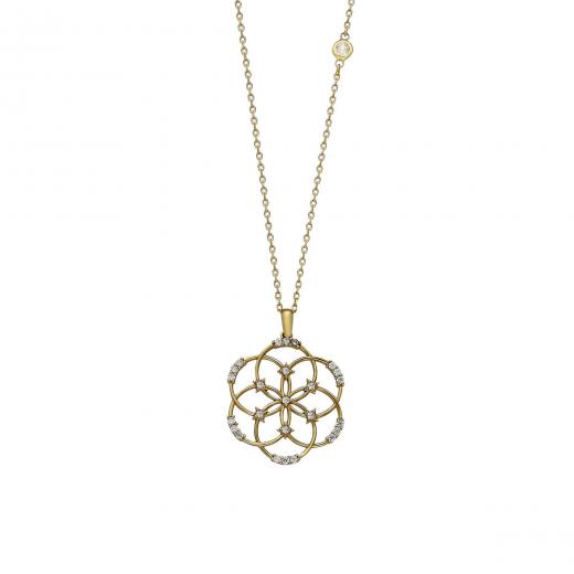 925 Sterling Silver Necklace Flower Design Zirconia