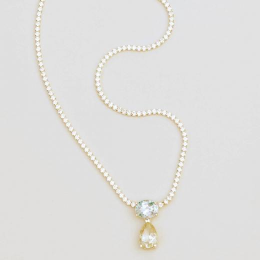 925 Sterling Silver Necklace with Tennis Chain