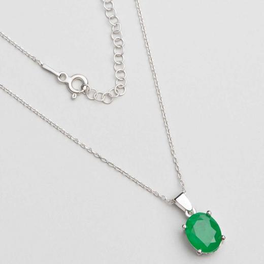 925 Sterling Silver Necklace with Paraiba Stone
