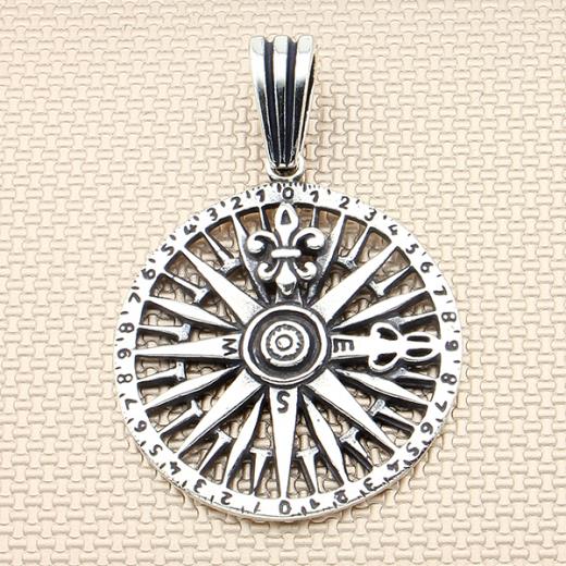 Compass Design Men Pendant 925 Sterling