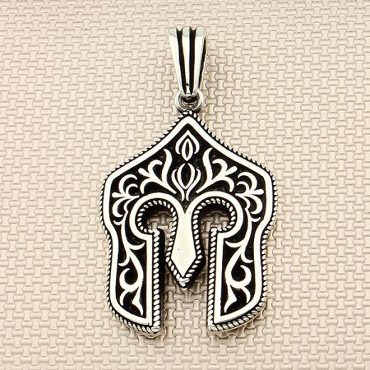 Helmet Design Men Pendant 925 Sterling